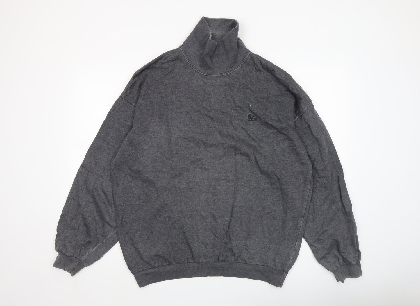 Wind Sportswear Men's Grey Roll Neck Fleece Sweatshirt XL Pullover
