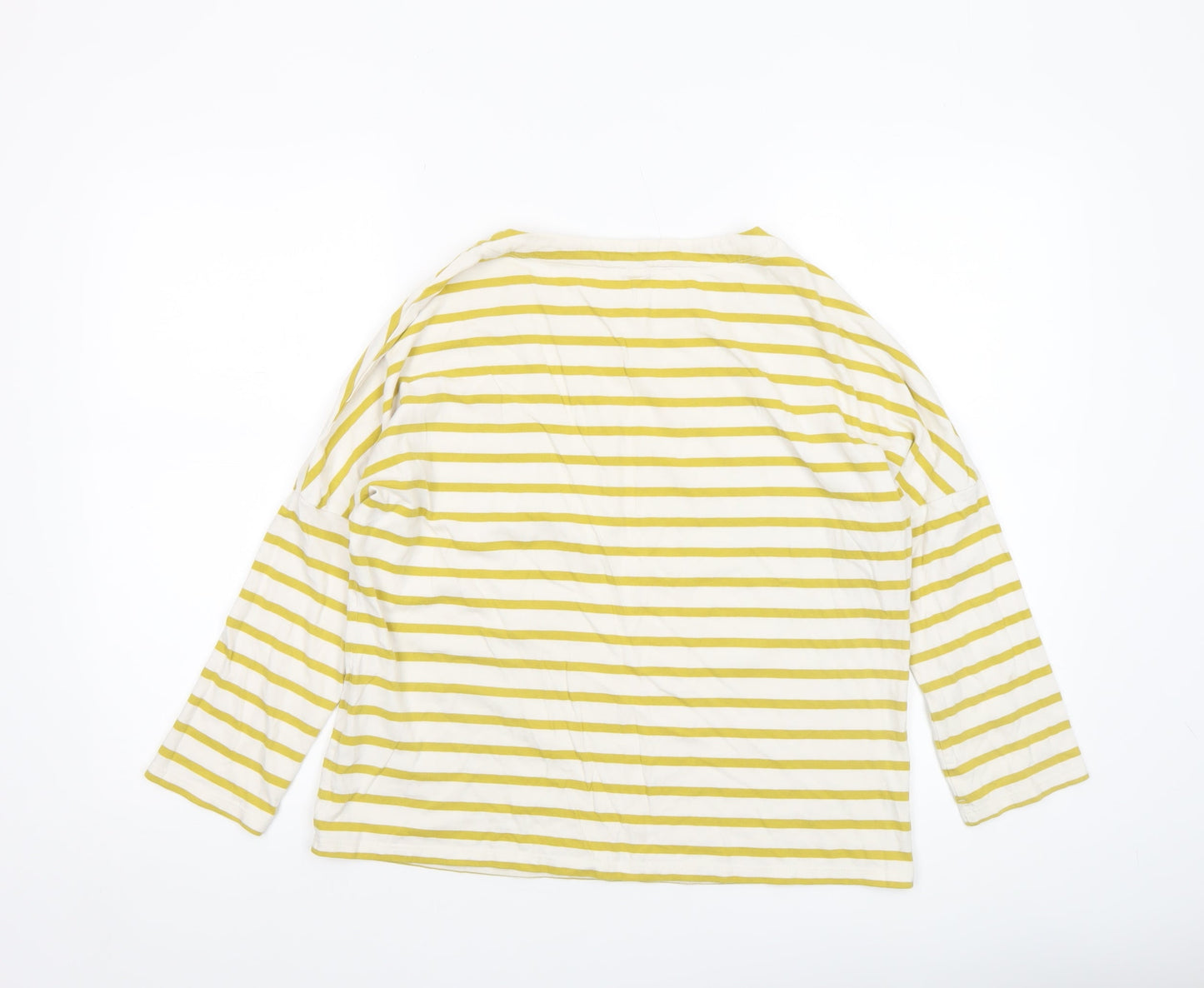 Seasalt Women’s Yellow Stripe Organic Cotton Long Sleeve T-Shirt Size 8