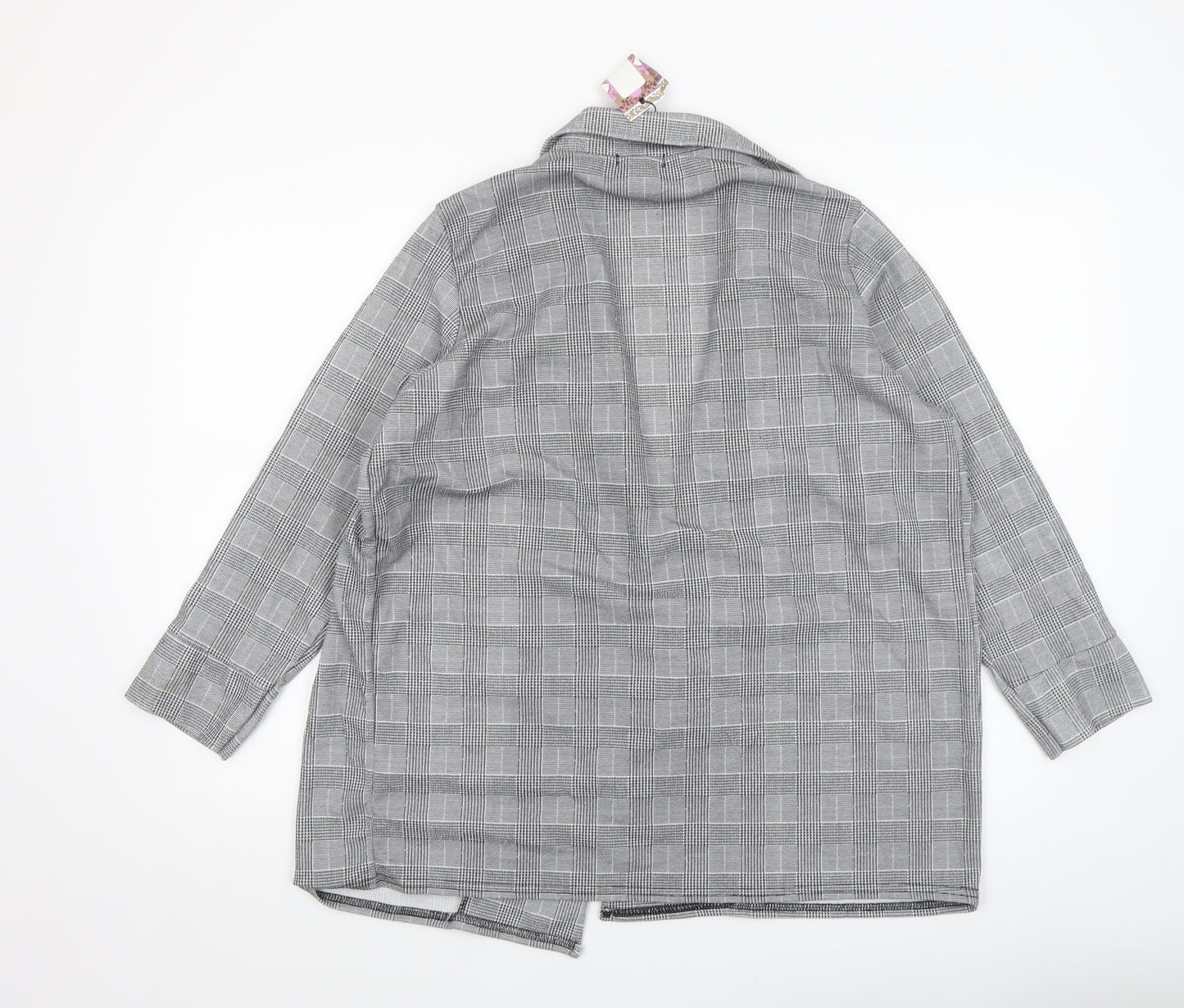 Boohoo Women’s Grey Check Blazer Jacket UK 22 Plus Size Lightweight