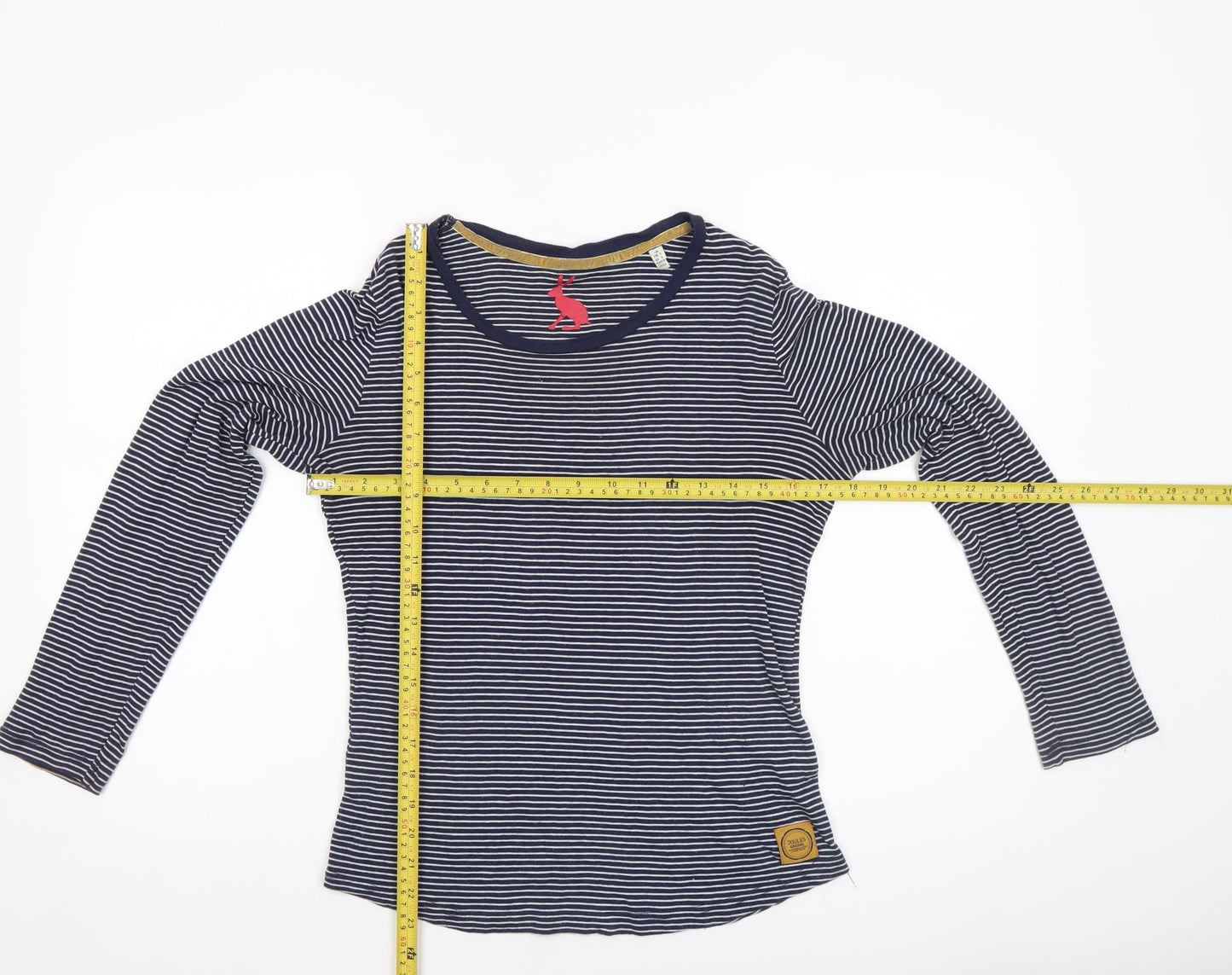 Joules Womens Blue Striped Long Sleeve Cotton Modal T-Shirt Size 10