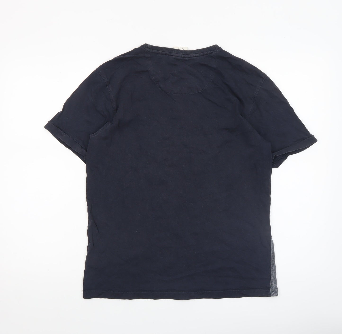 883 Police Men Grey Colourblock Cotton T-Shirt Size M Crew Neck Short Sleeve