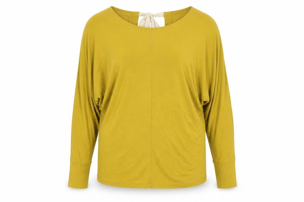 Reiss Women’s Yellow V-Neck Long Sleeve Tunic Blouse Size M