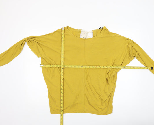 Reiss Women’s Yellow V-Neck Long Sleeve Tunic Blouse Size M