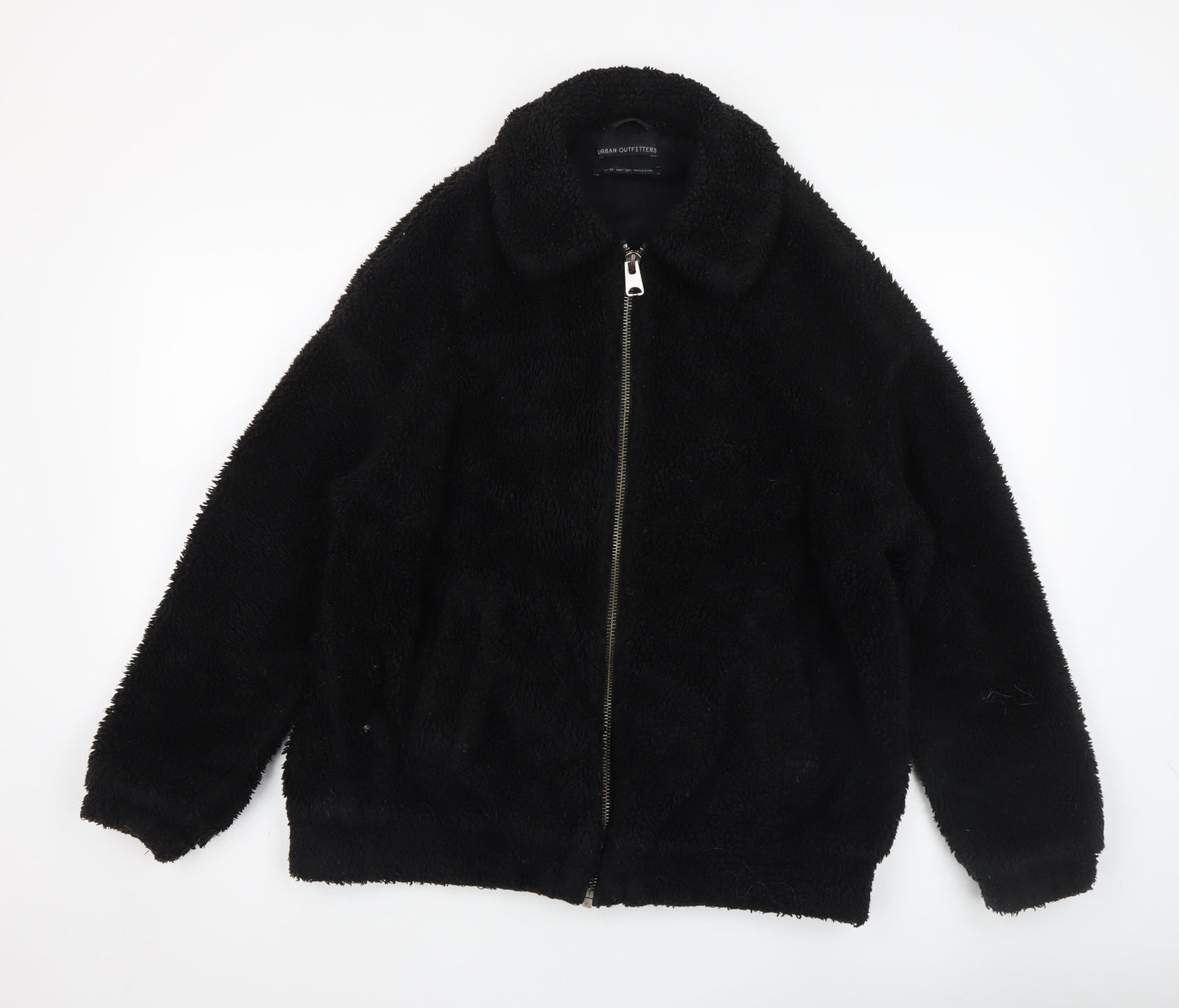 Urban Outfitters Women's Black Fleece Bomber Jacket XS