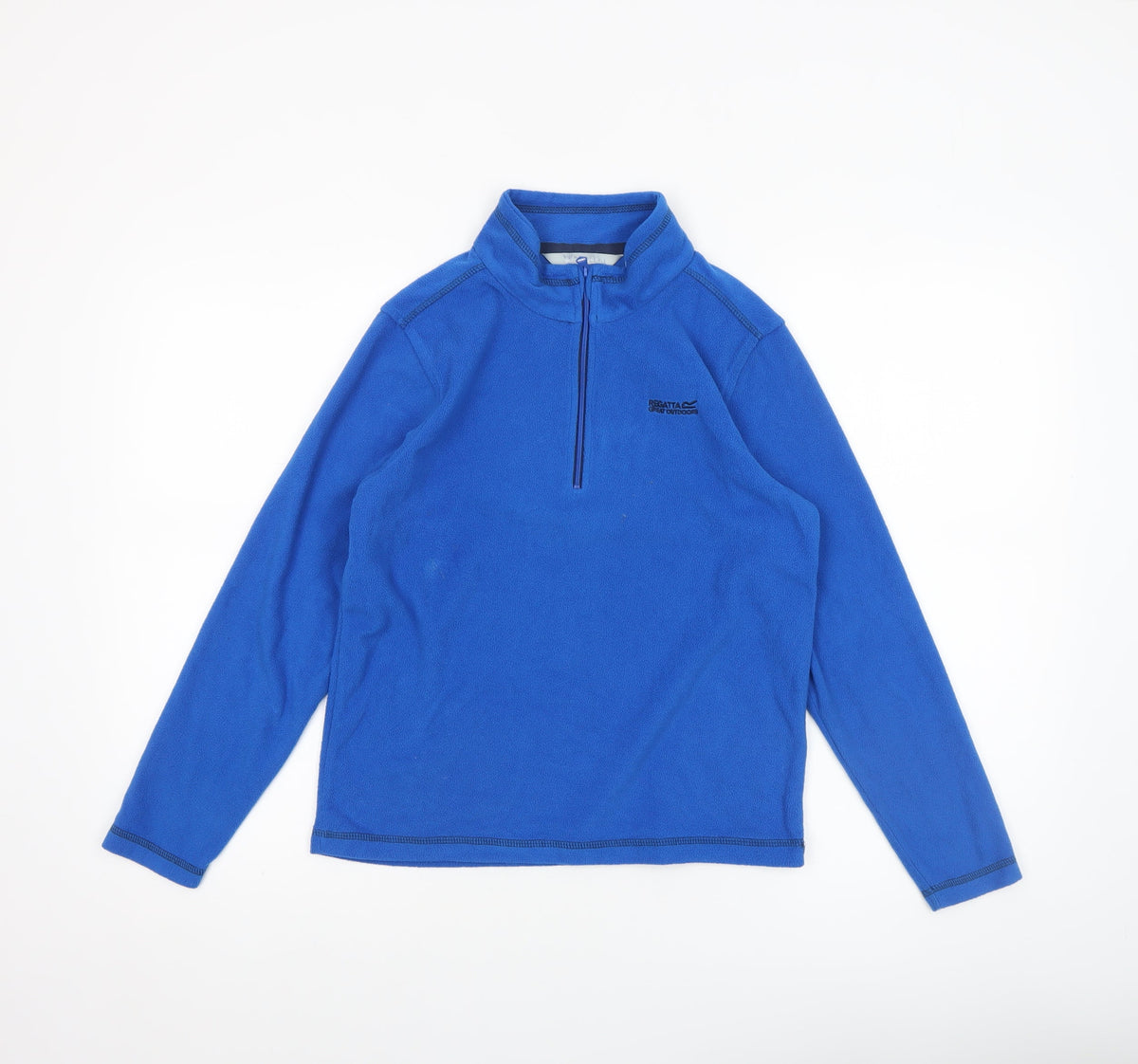 Additional front view of Regatta boys’ blue fleece 1/4 zip pullover sweatshirt 11-12 years