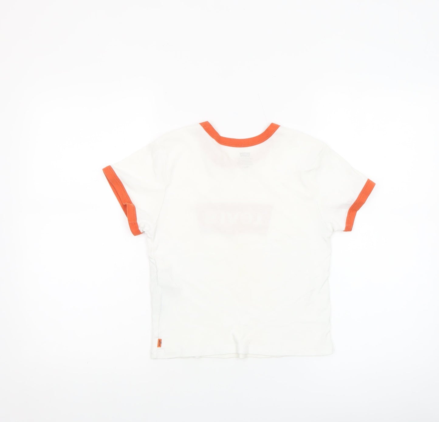 Levi's Women's White Ringer T-Shirt Medium Short Sleeve Cotton Retro