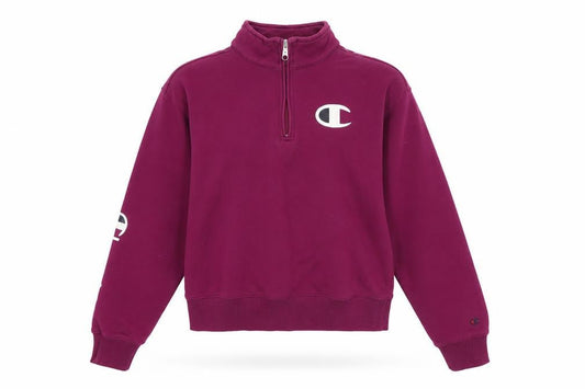 Champion Womens Purple 1/4 Zip Pullover Sweatshirt Small Logo Athletic