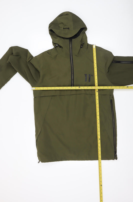 11 Degrees Men's Green Hooded Anorak Jacket Size M Regular Fit