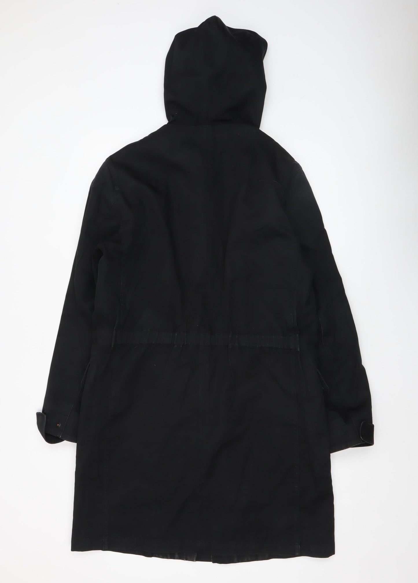 Jigsaw Women’s Black Cotton Hooded Parka Coat Size M