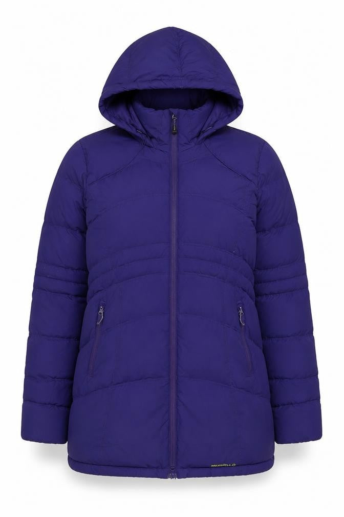 Merrell Women's Purple XL Hooded Puffer Jacket Coat Lined Winter Warm