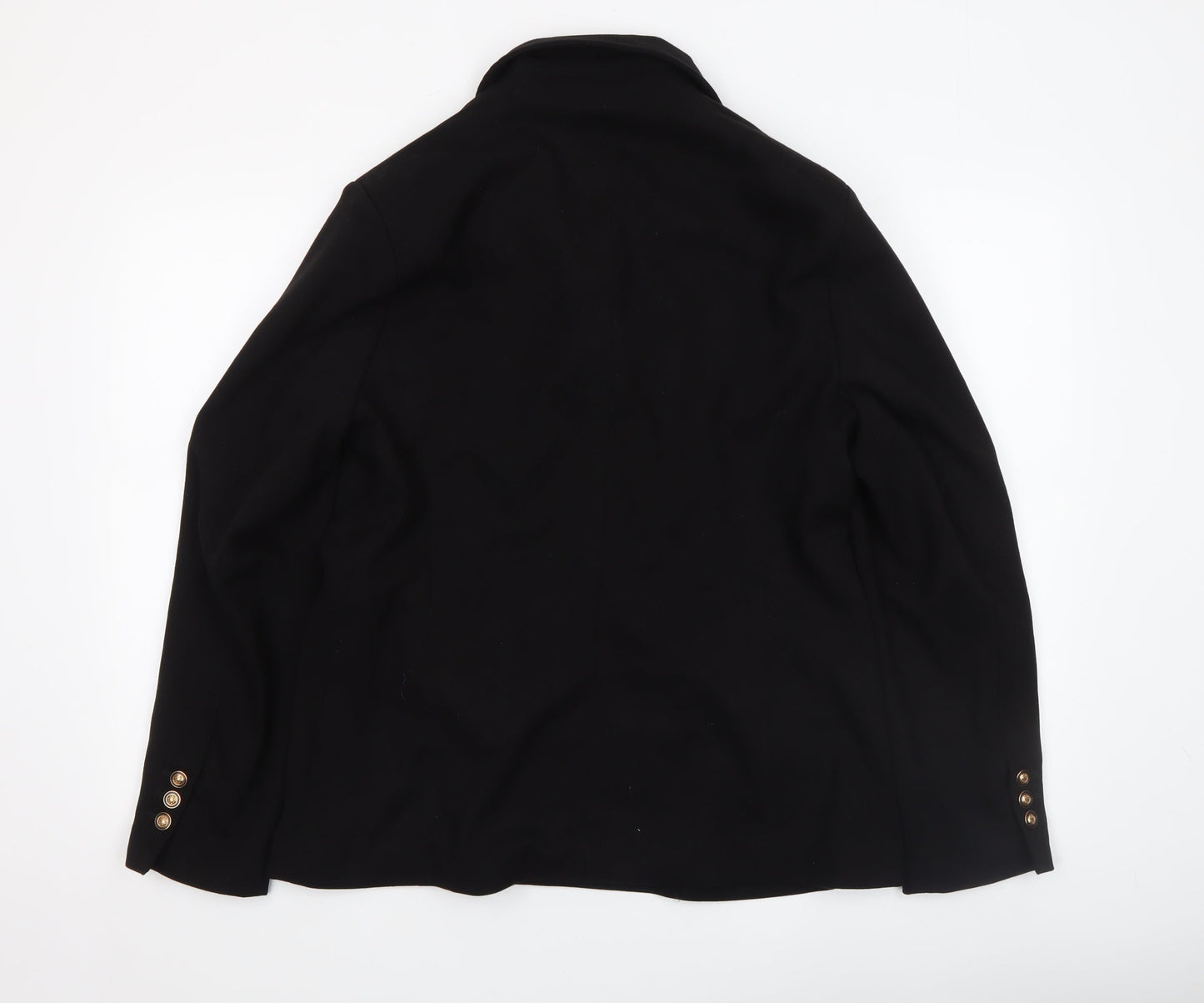 Gallery Women’s Black Double-Breasted Blazer UK 16 Peak Lapel Jacket