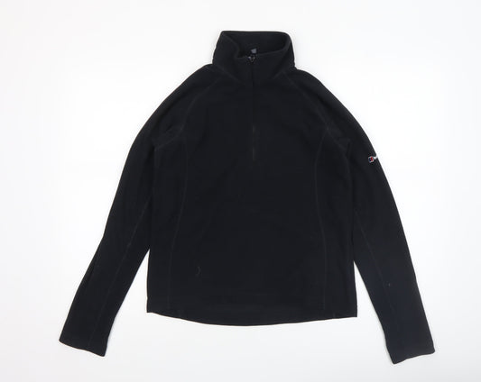 Berghaus Women's Black 1/2 Zip Fleece Pullover Hoodie Size 10