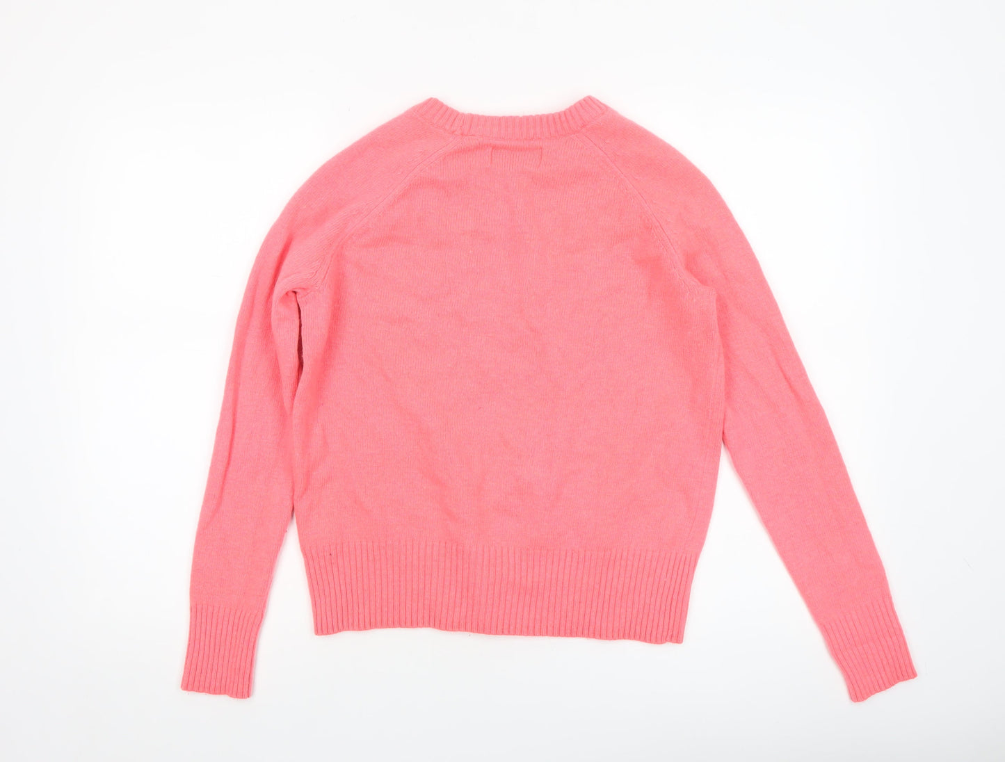 Superdry Womens Pink Wool Crew Neck Long Sleeve Pullover Jumper Size S