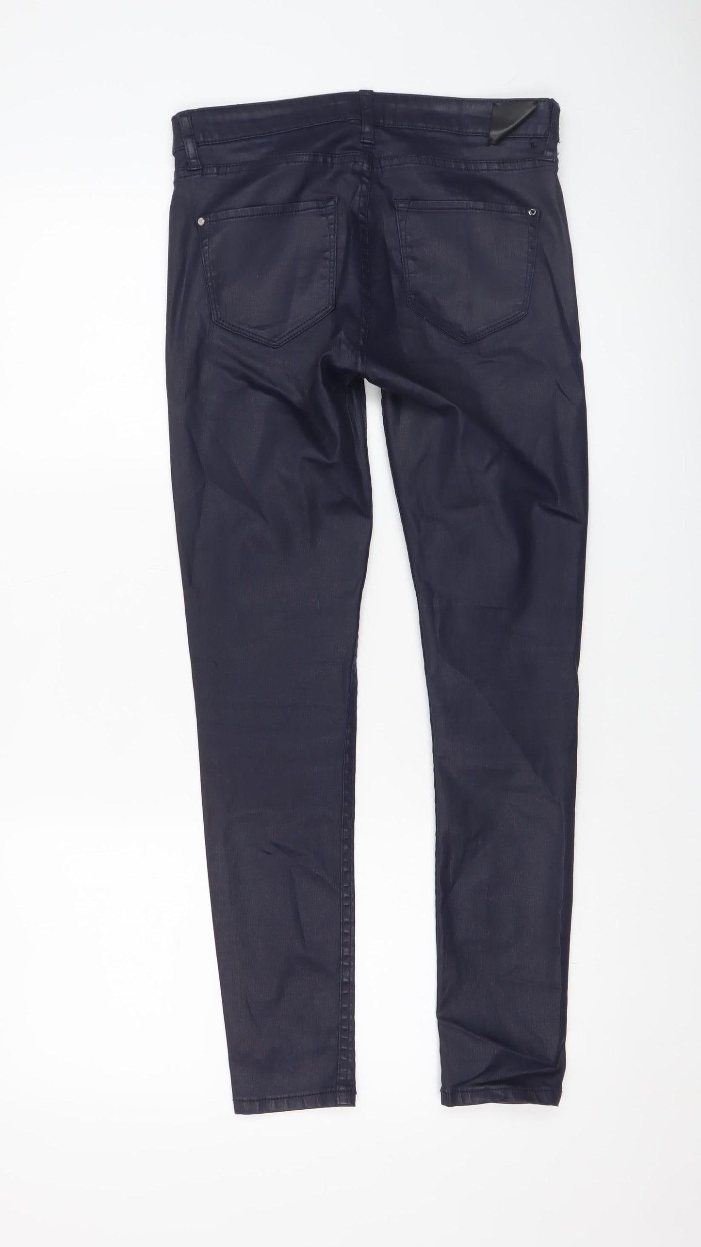 Mango Women Black Cotton Stretch Jegging Trousers Size 6