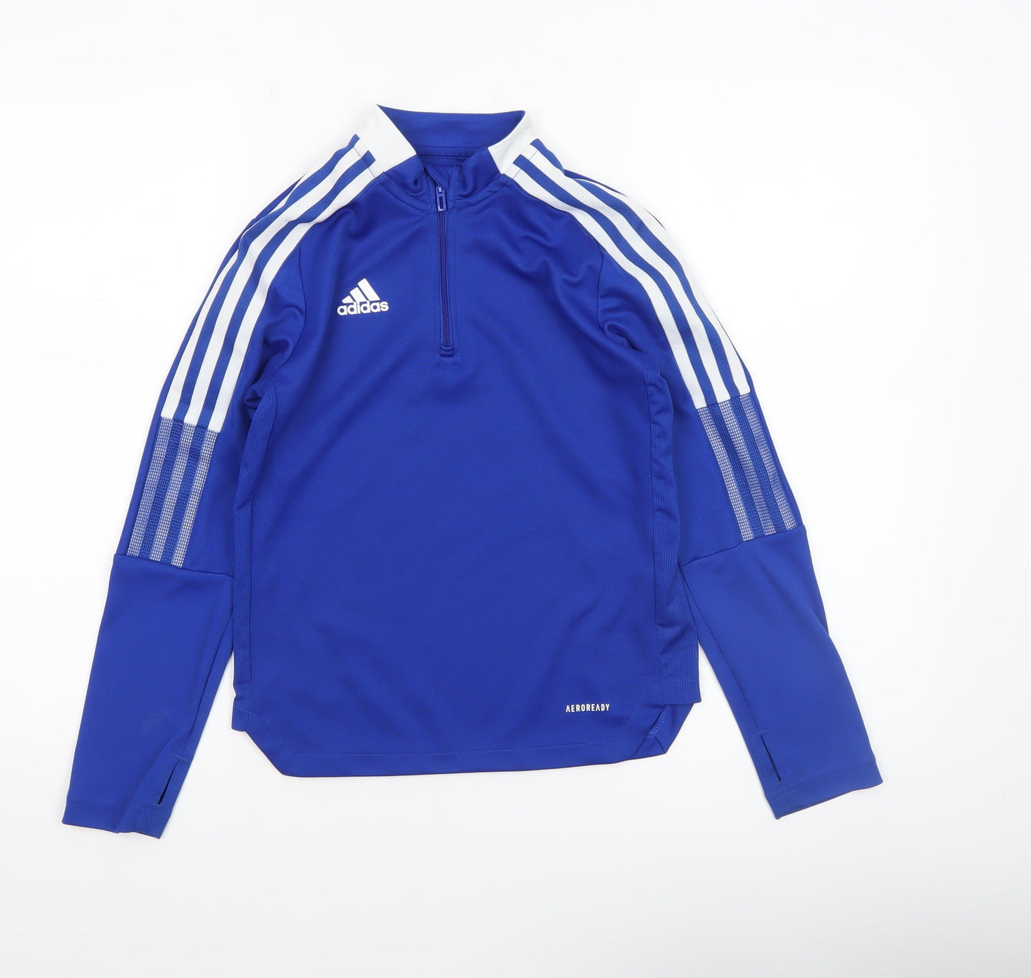 Adidas Boys Blue Long Sleeve 1/4 Zip Football Training Top 9-10 Years