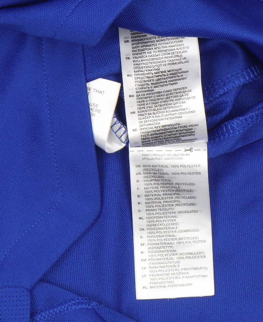 Adidas Boys Blue Long Sleeve 1/4 Zip Football Training Top 9-10 Years