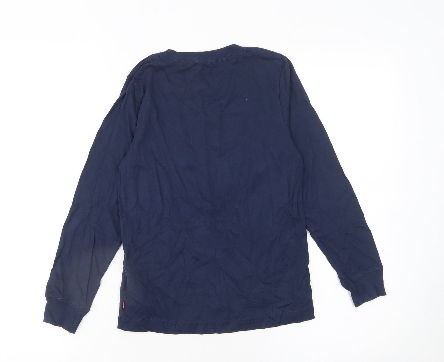 Levi's Boys Blue Long Sleeve Logo T-Shirt 8 Years Cotton Crew Neck