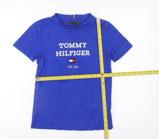 Tommy Hilfiger Boys Blue Logo Cotton Short Sleeve T-Shirt 10 Years