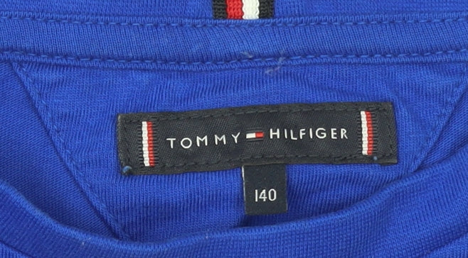 Tommy Hilfiger Boys Blue Logo Cotton Short Sleeve T-Shirt 10 Years