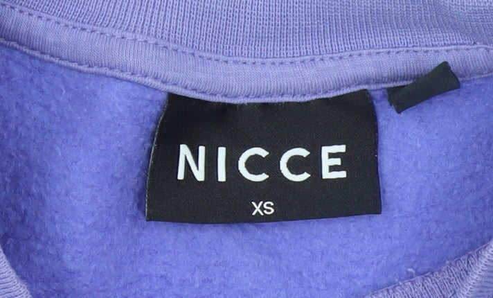NICCE Men's Purple XS Pullover Sweatshirt Crew Neck Logo Fleece