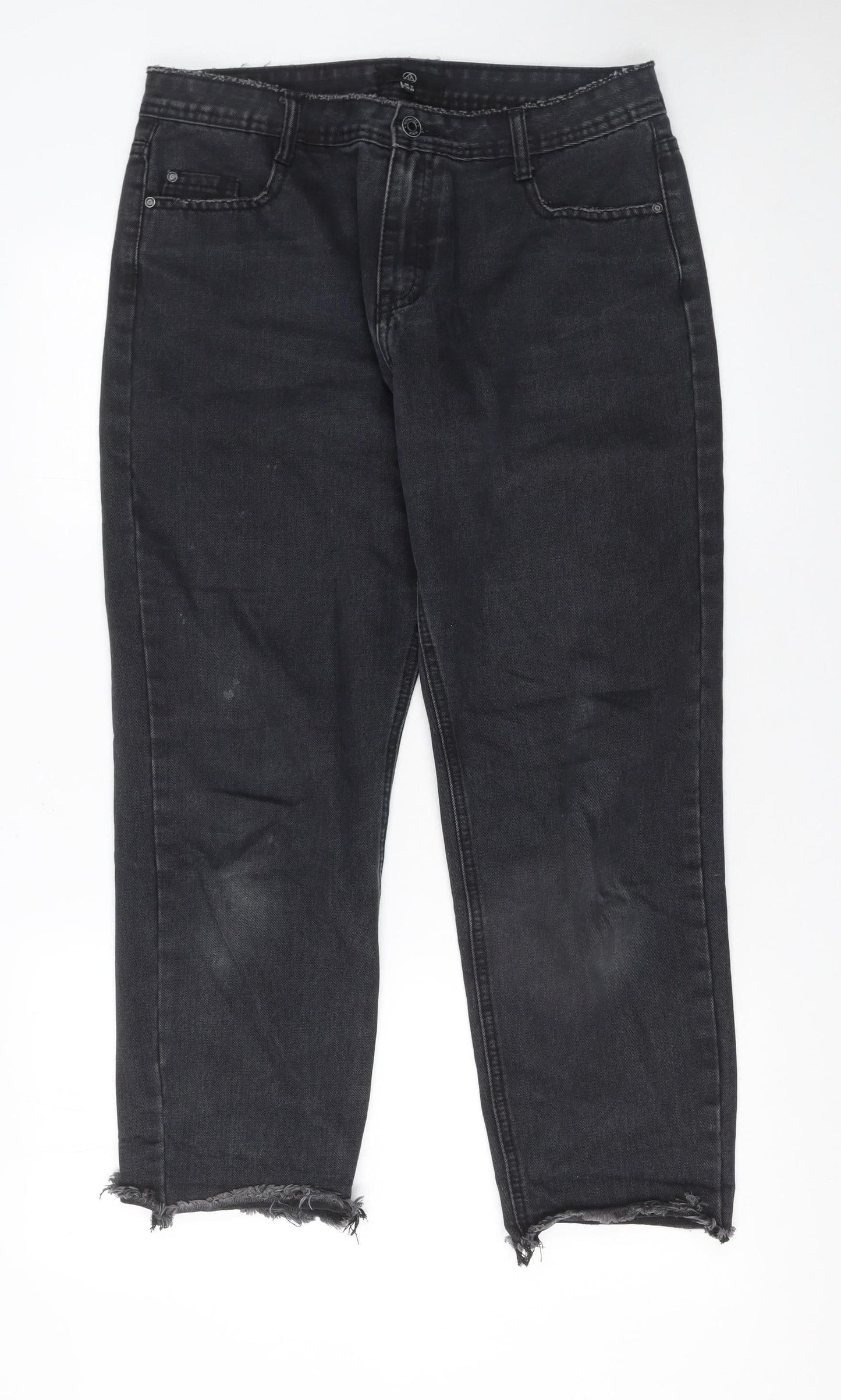 Missguided Womens Black Size 12 Regular Fit Ankle Jeans