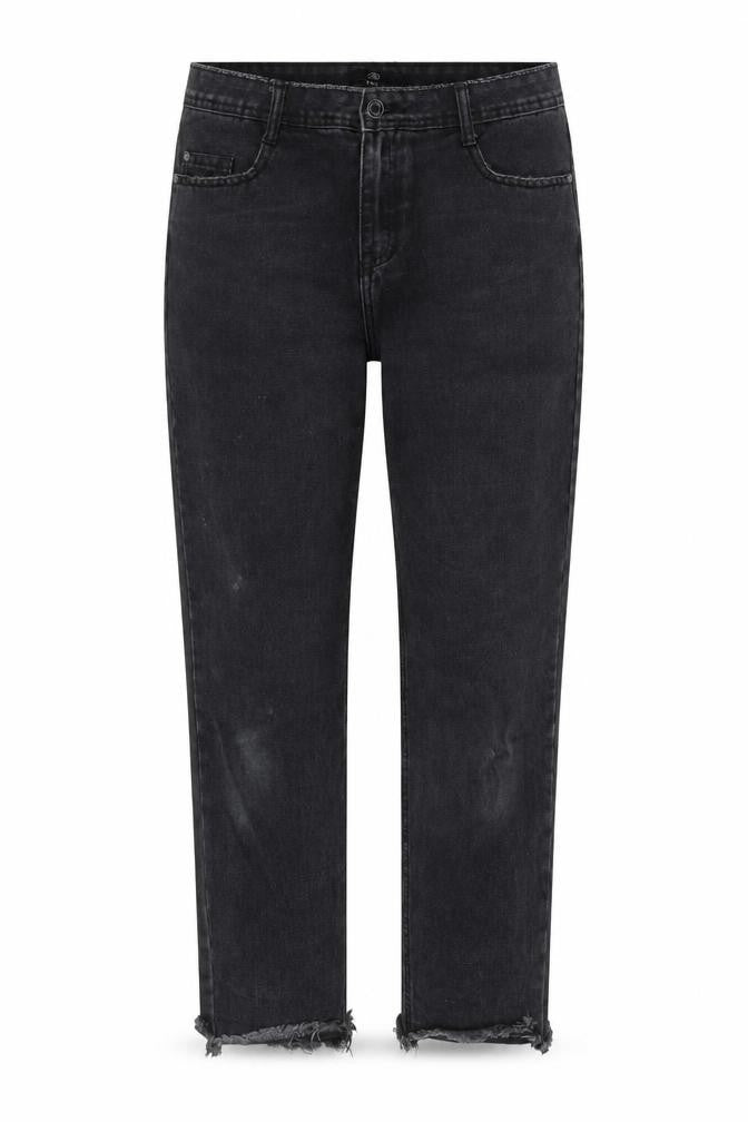 Front view of Missguided women’s black, size UK 12, regular fit ankle jeans