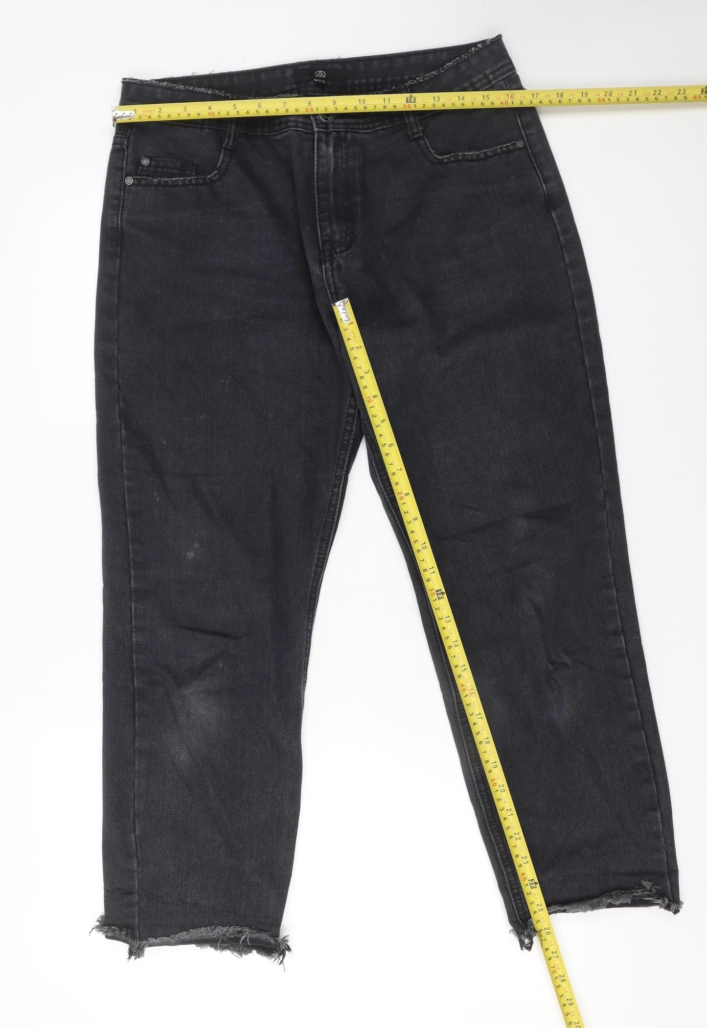 Missguided Womens Black Size 12 Regular Fit Ankle Jeans