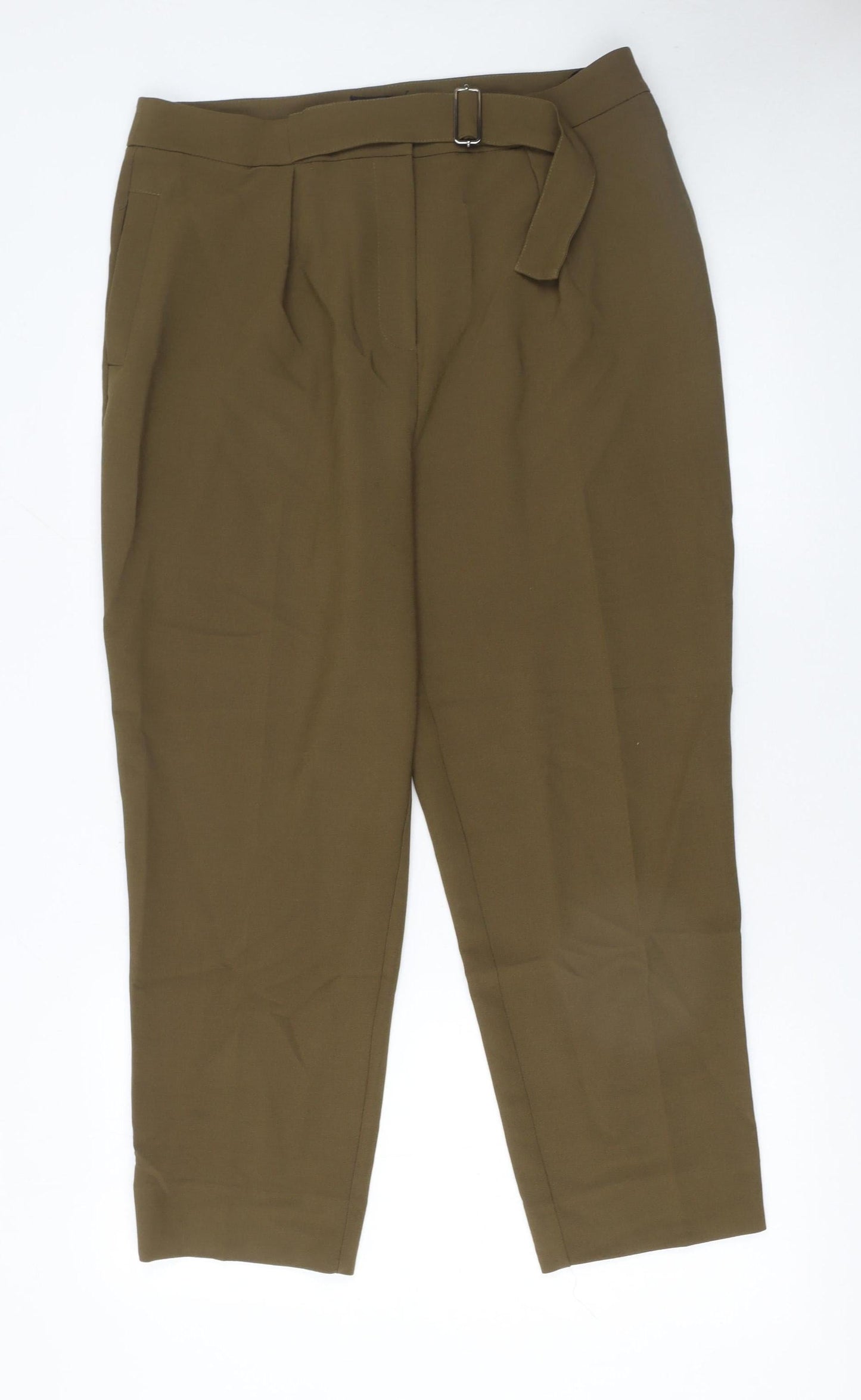 Topshop Women's Brown High Waist Paperbag Tapered Trousers Size 14