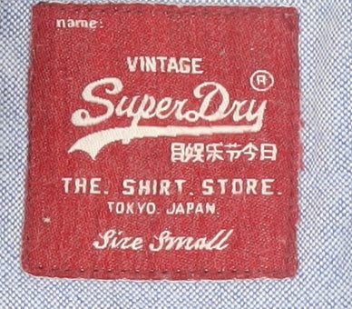 Superdry Mens Blue Button-Down Cotton Casual Long Sleeve Shirt Size S