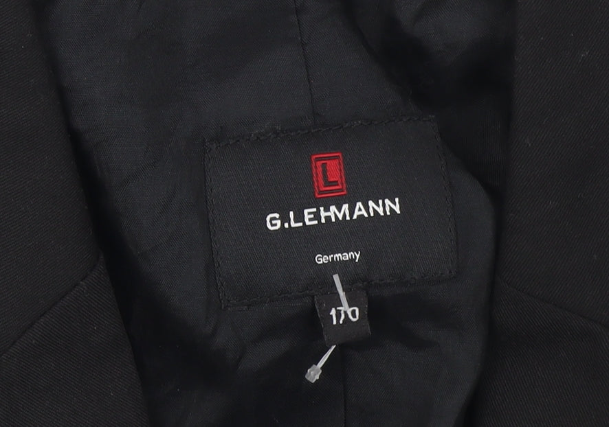 G.LEHMANN Boys Black Regular Fit Two-Button Blazer Jacket 170 Formal