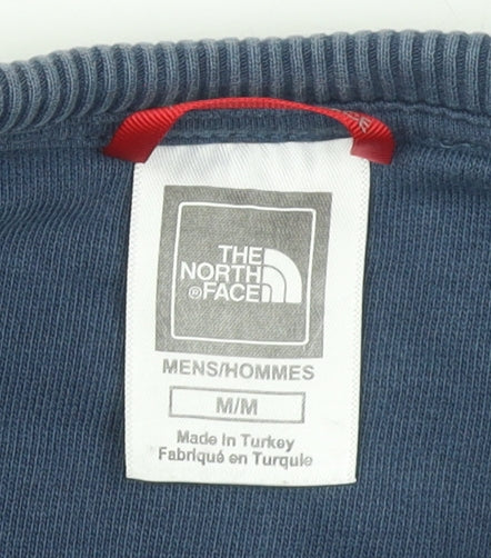 The North Face Men's Blue Crew Neck Logo Sweatshirt Size M