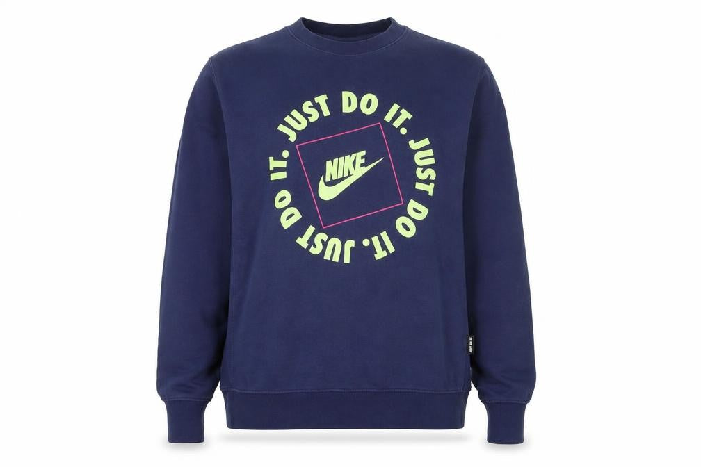 Nike Women's Blue Crew Neck Sweatshirt Small Graphic Print