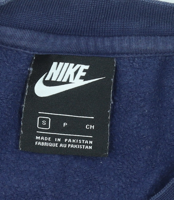 Nike Women's Blue Crew Neck Sweatshirt Small Graphic Print