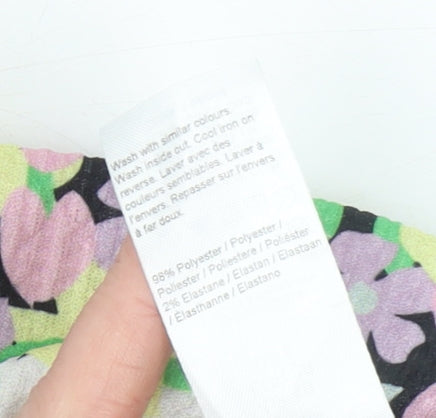 River Island Women’s Multicoloured Floral Midi Dress Size 10 A-Line Jersey