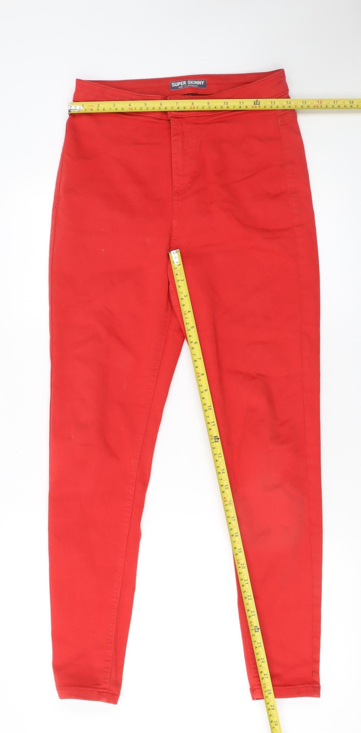 Marks and Spencer Women Red Size 10 Super Skinny Stretch Jeans