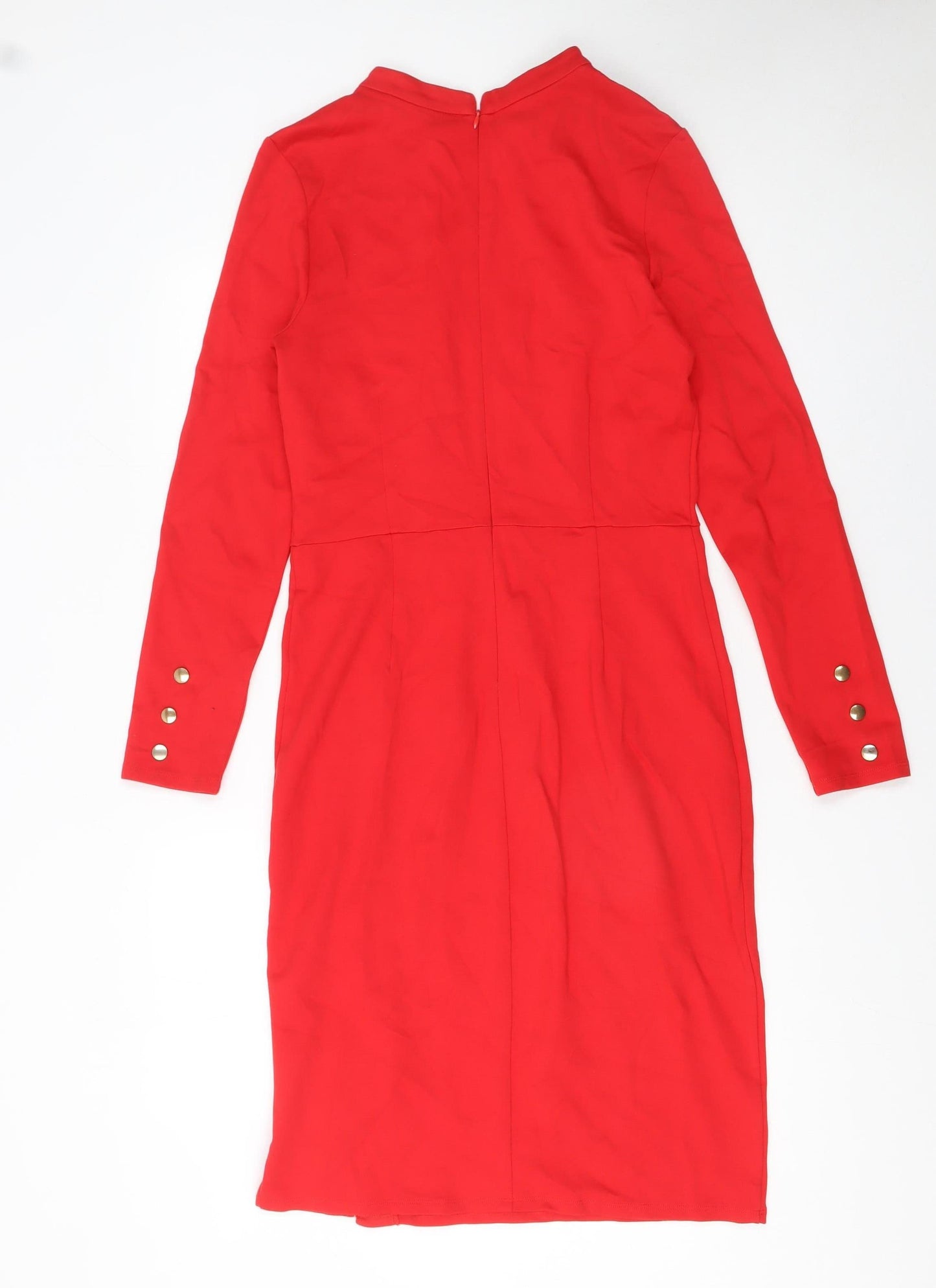Smashed Lemon Womens Red Sheath Knee Length Dress Size 12