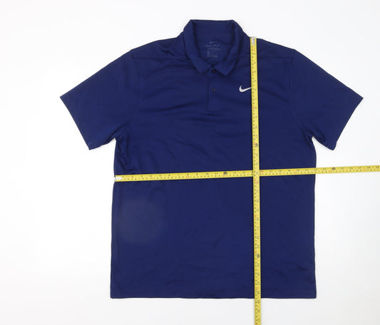 Nike Men's Blue Dri-Fit Polo Shirt Size L Regular Fit