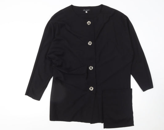 Kontrast Women Black Long Sleeve Button Blouse Size 14