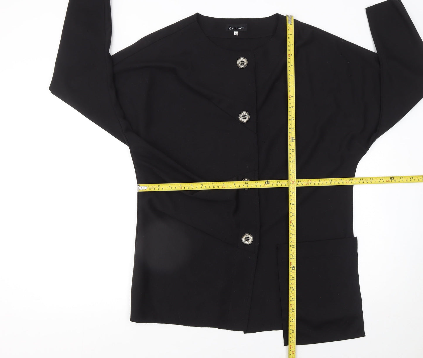 Kontrast Women Black Long Sleeve Button Blouse Size 14