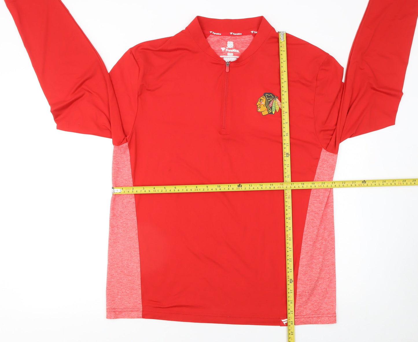 Fanatics Men's Red 1/4 Zip Athletic Hockey Sweatshirt Size L