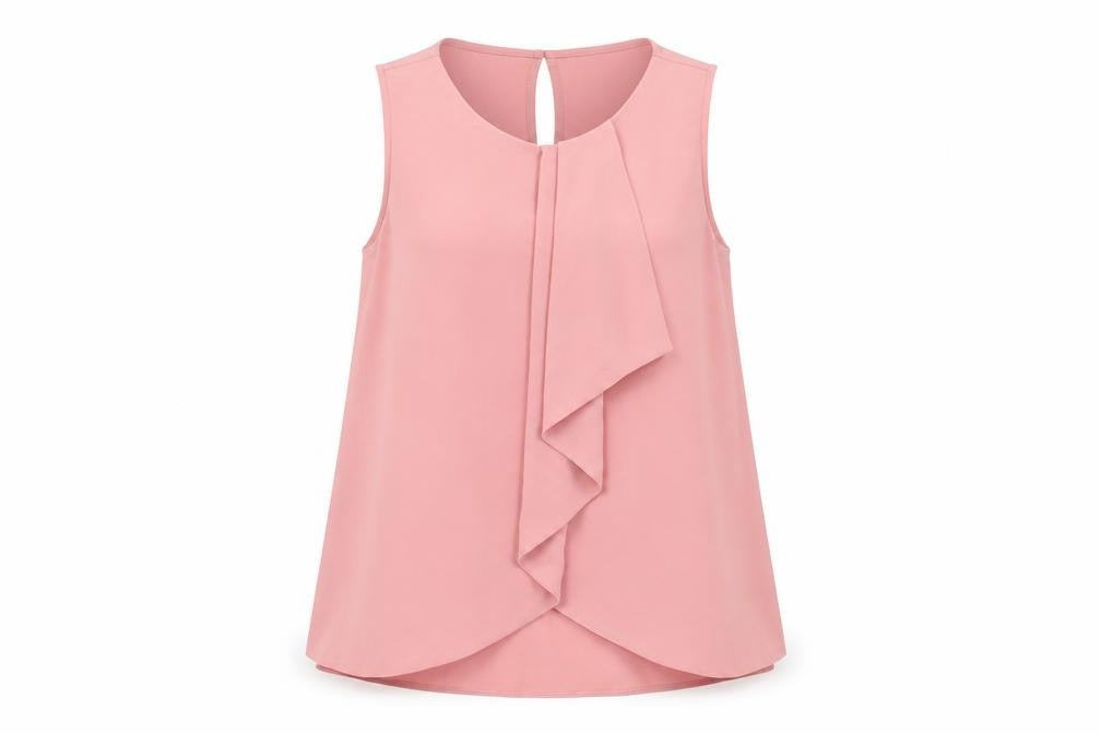 Paraphrase Women Pink Ruffle Sleeveless Blouse XS
