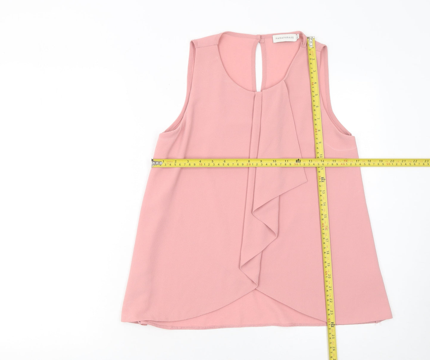 Paraphrase Women Pink Ruffle Sleeveless Blouse XS