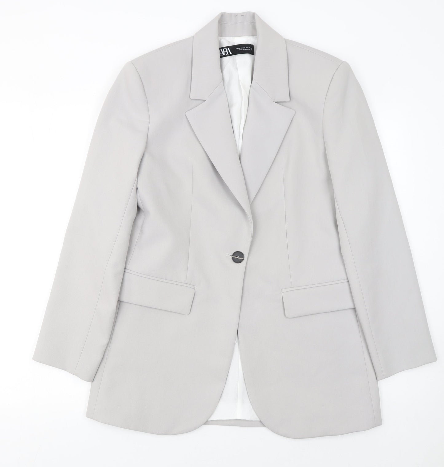 Zara Women’s Grey XS Single-Breasted Blazer Jacket