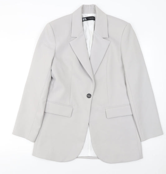 Zara Women’s Grey XS Single-Breasted Blazer Jacket