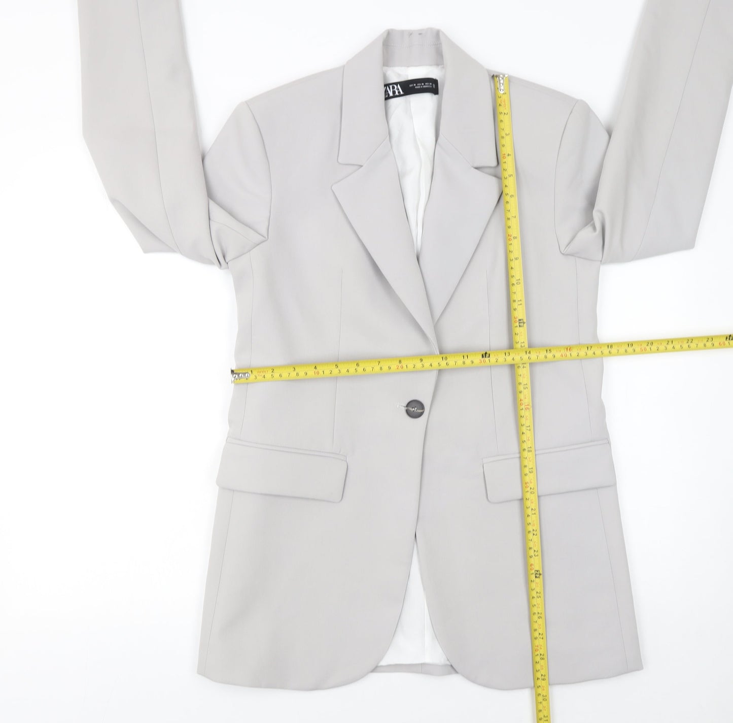 Zara Women’s Grey XS Single-Breasted Blazer Jacket