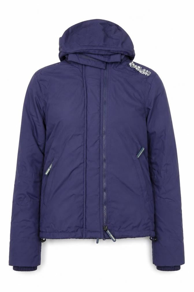 Superdry Women Blue Hooded Windbreaker Jacket Size S