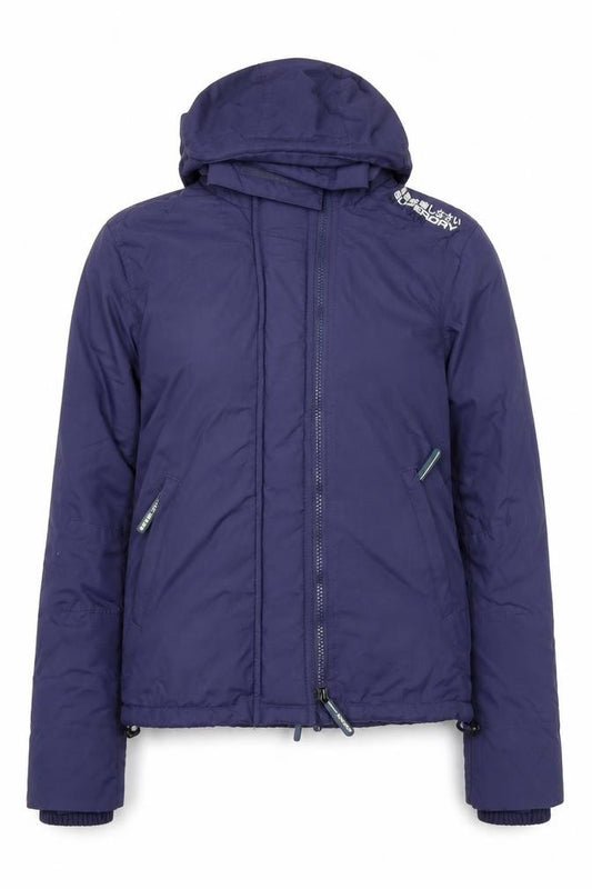 Superdry Women Blue Hooded Windbreaker Jacket Size S