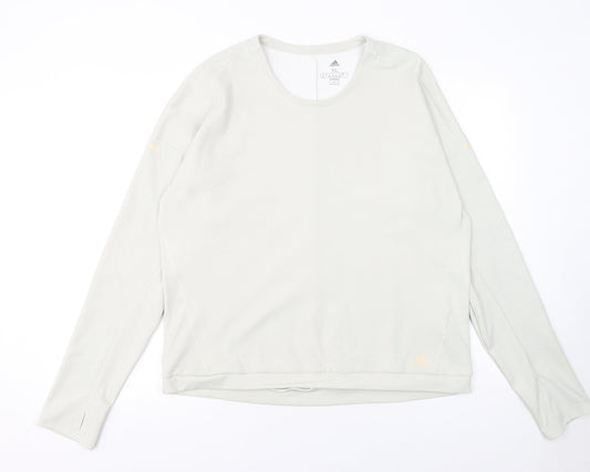 Adidas Women’s White Climalite Running Top XL Long Sleeve Sports Tee