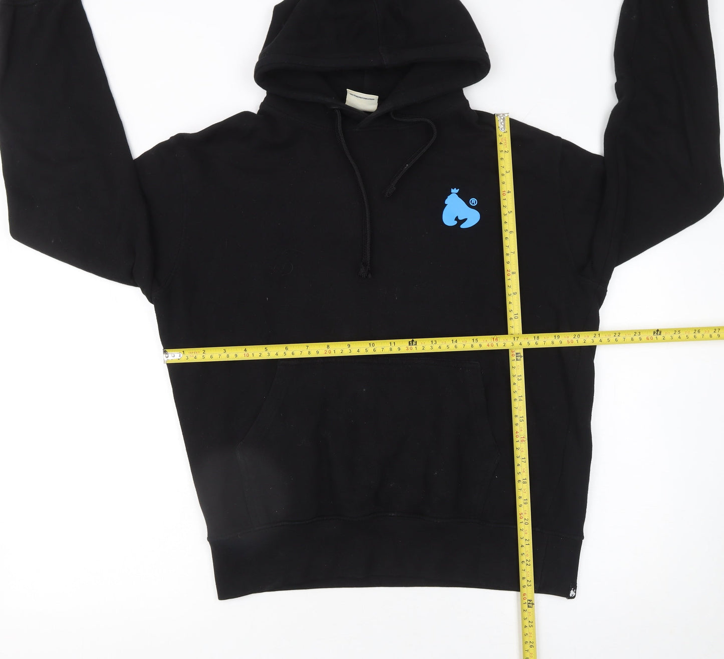 Money Mens Black Pullover Hoodie M Logo Graphic Cotton Sweatshirt