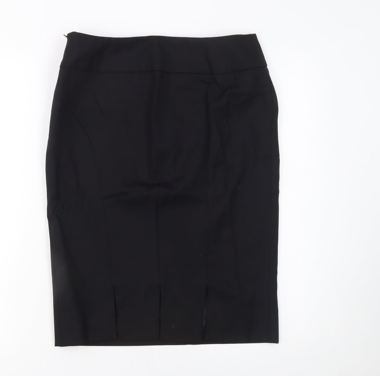 Jaeger Womens Black Wool Pencil Skirt UK 12 Lined Business Workwear